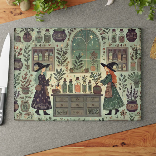 Herbal Witches Tempered Glass Cutting Board